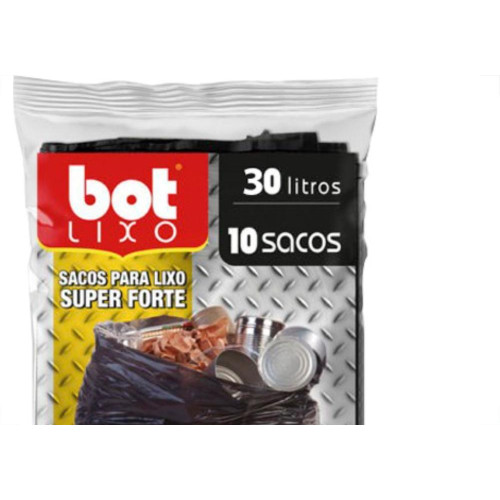 Saco P/Lixo Sup.Forte Pr. 30L C/10