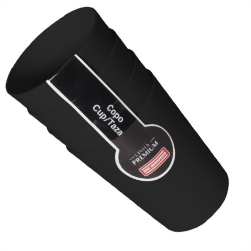 Cj.04 Copos S/Borda Preto 550Ml