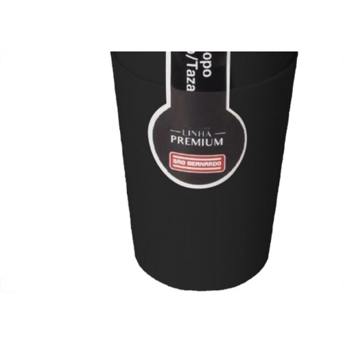 Cj.04 Copos S/Borda Preto 550Ml