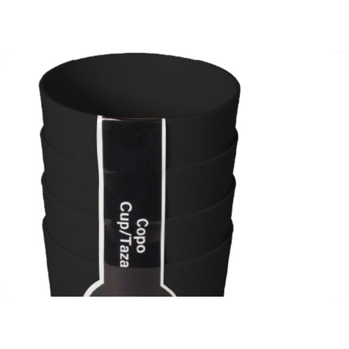 Cj.04 Copos S/Borda Preto 550Ml