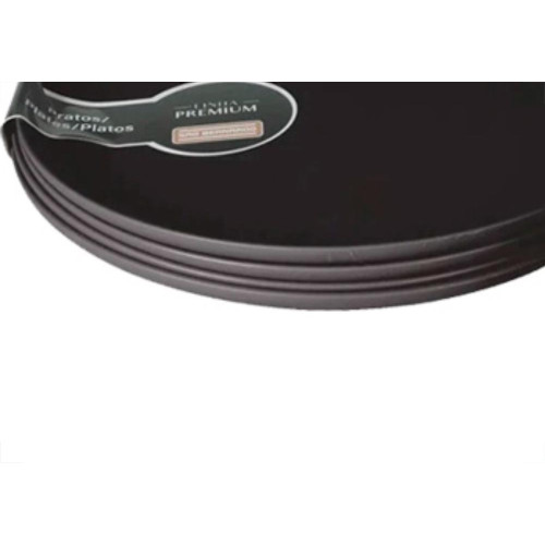 Cj.04 Pratos Rasos Peq.Preto