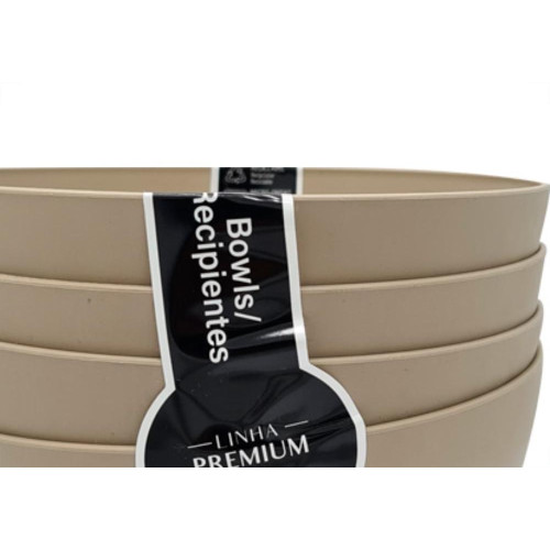 Cj.04 Bowl Grande Cinza 1.100Ml