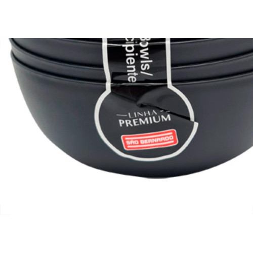 Cj.04 Bowl Grande Preto 1.100Ml