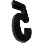 Numero Deplasti 3D Preto 5 13Cm
