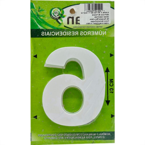 Numero Lubian 3D Branco Abs 6 10Cm