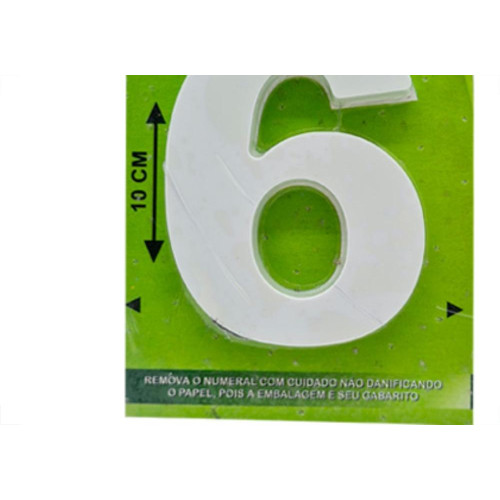 Numero Lubian 3D Branco Abs 6 10Cm