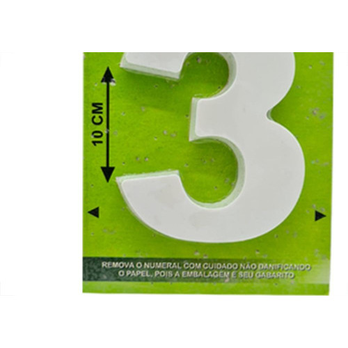 Numero Lubian 3D Branco Abs 3 10Cm