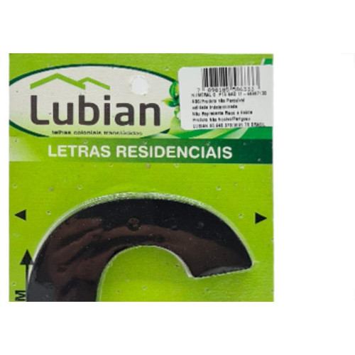 Letra Lubian 3D Preta Abs C 10Cm