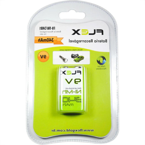 Pilha Bateria Flex 9V Recarr.340Mah