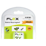 Pilha Bateria Flex 9V Recarr.340Mah