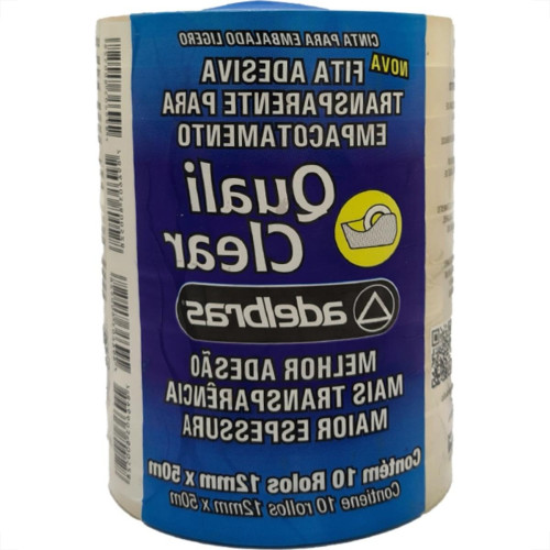 Fita Durex Adelbras 12 X 50 - Kit C/10 RL
