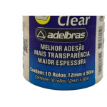 Fita Durex Adelbras 12 X 50 - Kit C/10 RL