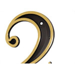 Numero Colonial Preto/Dourado N.2