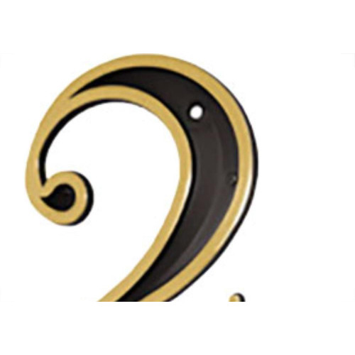 Numero Colonial Preto/Dourado N.2