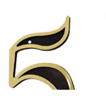 Numero Colonial Preto/Dourado N.5
