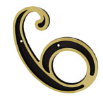 Numero Colonial Preto/Dourado N.6