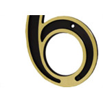 Numero Colonial Preto/Dourado N.6