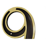 Numero Colonial Preto/Dourado N.9