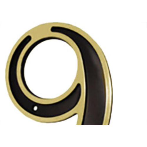 Numero Colonial Preto/Dourado N.9