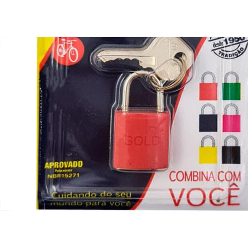 Cadeado Gold Color 25 Vermelho