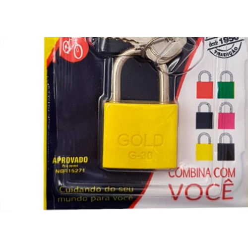 Cadeado Gold Color 30 Amarelo