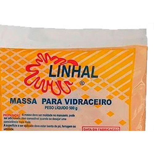 Massa P/Vidro Linhal 500 Grs - Kit C/12 PT