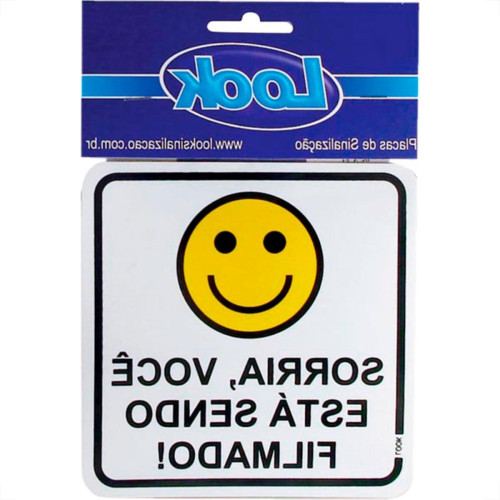 Placa Sinalizacao 15X15 Sorria/Filmado - Kit C/5 CA