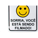 Placa Sinalizacao 15X15 Sorria/Filmado - Kit C/5 CA