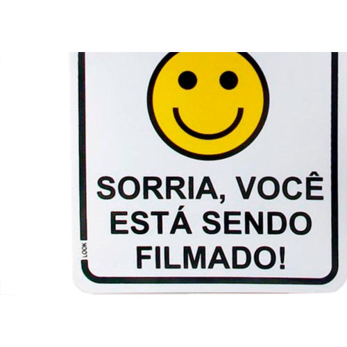 Placa Sinalizacao 15X15 Sorria/Filmado - Kit C/5 CA