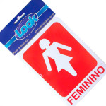 Placa Sinalizacao 15X20 Sanit.Feminino - Kit C/5 CA