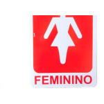 Placa Sinalizacao 15X20 Sanit.Feminino - Kit C/5 CA