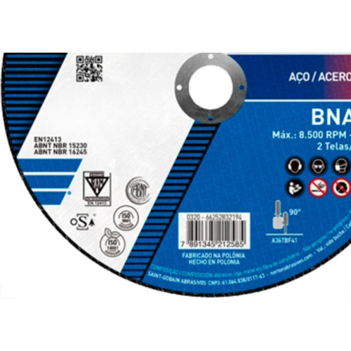 Disco Nort.Inox 7'' X 1,6 X7/8 Bna12