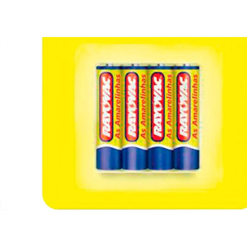 Pilha Rayovac Amarela Palito C/4