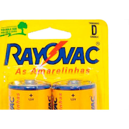 Pilha Rayovac Amarela. Grande C/2