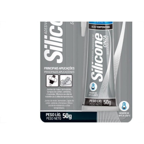 Silicone Alta Tp.Cinza Tek 50G Blis
