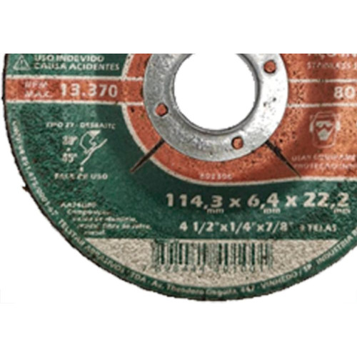 Disco Tels.Desb/Inox 4.1/2X7/8- A45 - Kit C/5 PC