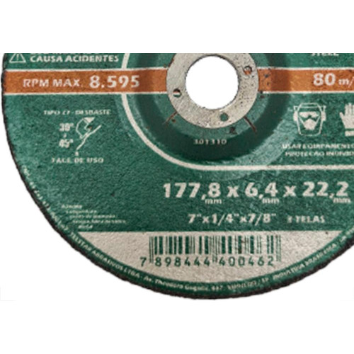 Disco Tels.Desbaste 7 X 7/8-  Ao42 - Kit C/5 PC