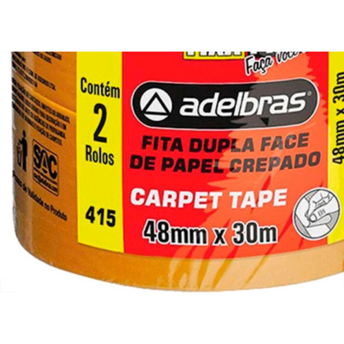 Fita Dupla Face Carp.Lja Adelbras 48X30M - Kit C/2 RL
