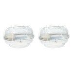 Kit C/2 - Luminaria Tartaruga Ferro/Vidro Branco Jr Ilum