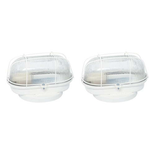 Kit C/2 - Luminaria Tartaruga Ferro/Vidro Branco Jr Ilum