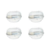 Kit C/4 - Luminaria Tartaruga Ferro/Vidro Branco Jr Ilum