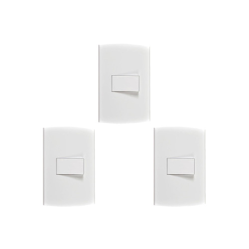 Kit C/3 - Conjunto Peesa Alfa 1502A 1 Interruptor Simples...