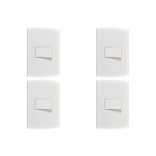 Kit C/4 - Conjunto Peesa Alfa 1502A 1 Interruptor Simples...