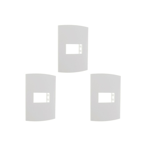 Kit C/3 - Espelho Placa Peesa Alfa P1502 4X2 1Modulo Branco