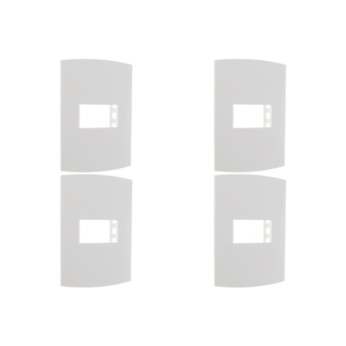 Kit C/4 - Espelho Placa Peesa Alfa P1502 4X2 1Modulo Branco