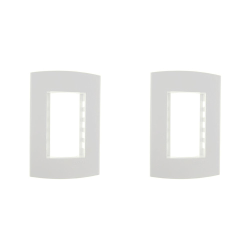 Kit C/2 - Espelho Placa Peesa Alfa P1503 4X2 3Modulo Branco