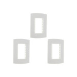 Kit C/3 - Espelho Placa Peesa Alfa P1503 4X2 3Modulo Branco