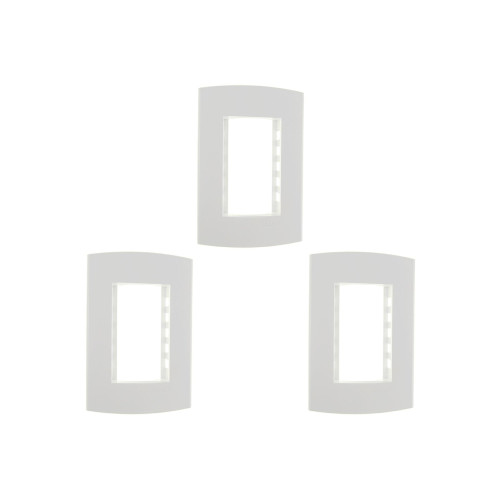 Kit C/3 - Espelho Placa Peesa Alfa P1503 4X2 3Modulo Branco