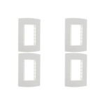 Kit C/4 - Espelho Placa Peesa Alfa P1503 4X2 3Modulo Branco