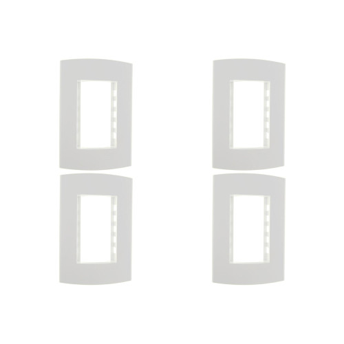 Kit C/4 - Espelho Placa Peesa Alfa P1503 4X2 3Modulo Branco